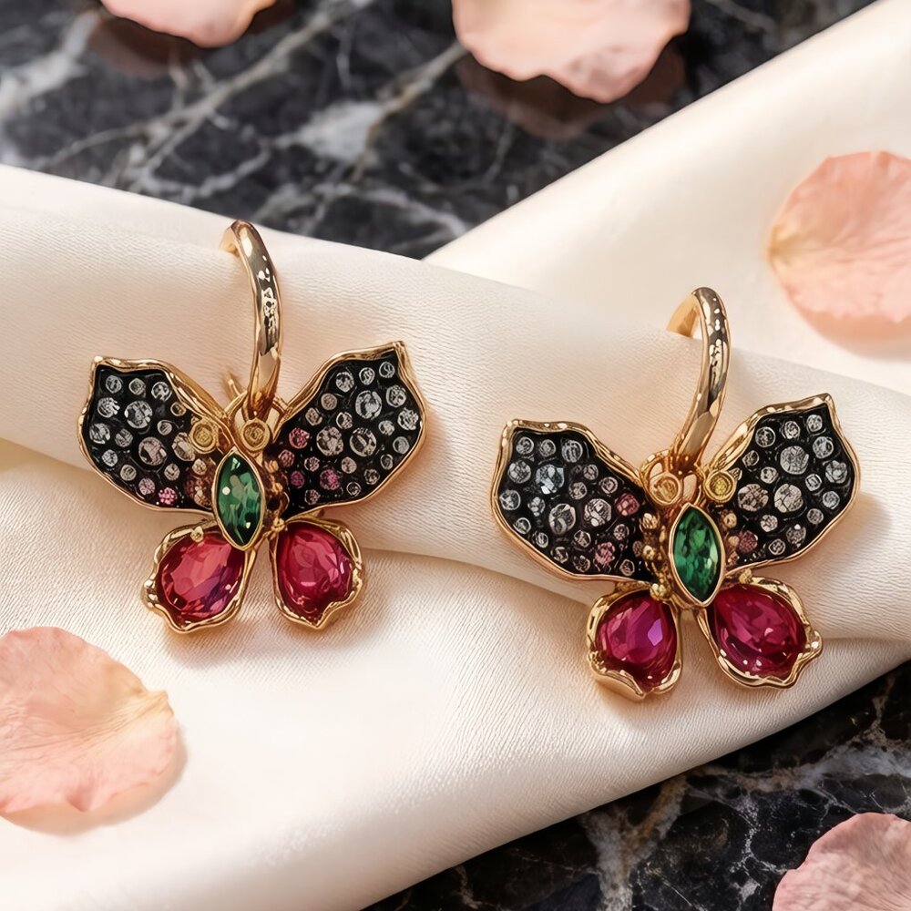 New Swarovski Idyllia Colorful Butterfly Earrings Accessories